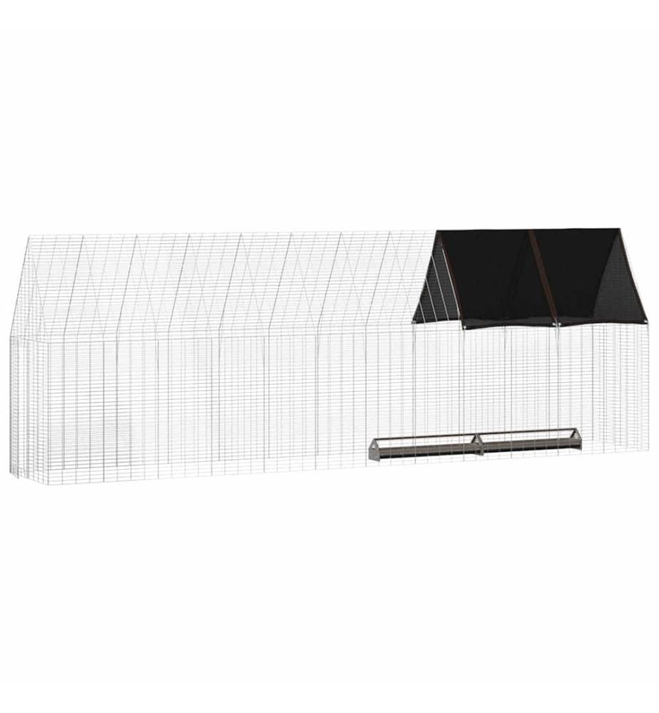 Cage à poules 2 pcs Argenté 600 x 100 x 210 cm Acier galvanisé