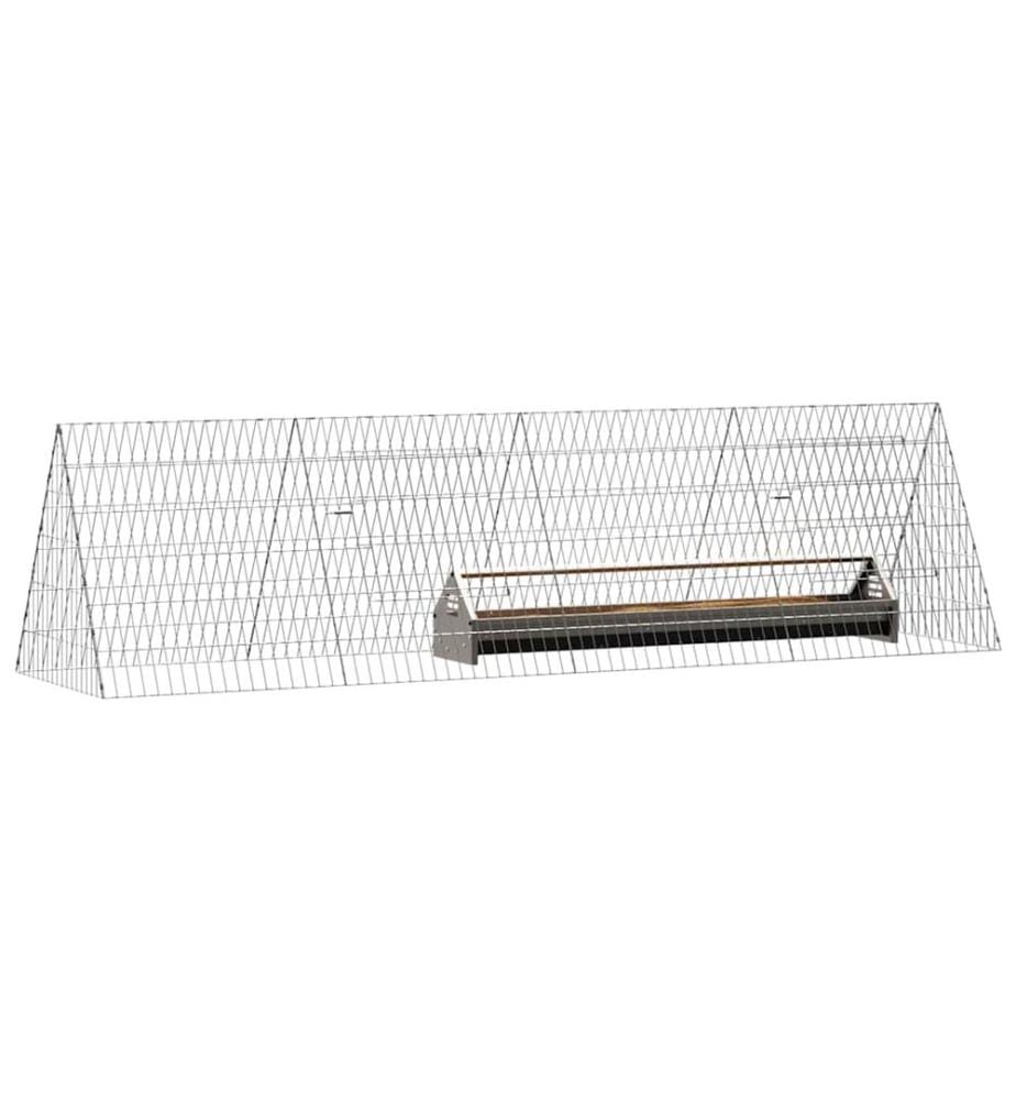 Cage à poules Argent 215 x 55 x 55 cm Acier galvanisé