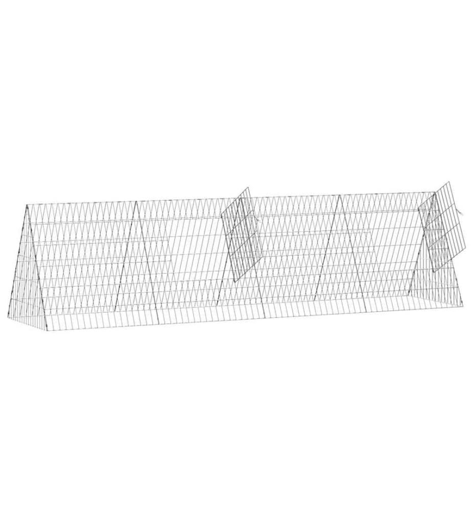 Cage à poules Argent 215 x 55 x 55 cm Acier galvanisé