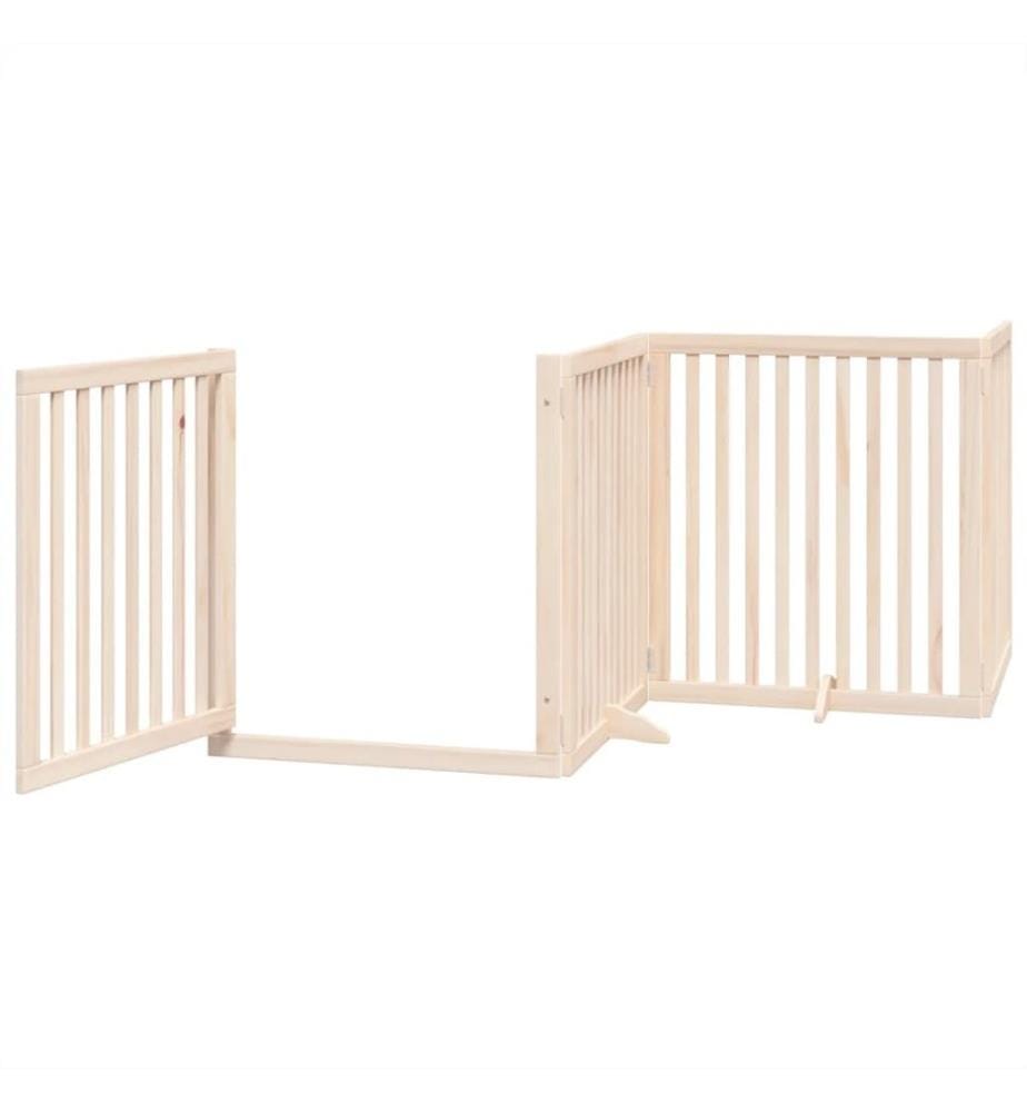 Barrière pour chiens avec porte 4 panneaux bois de peuplier