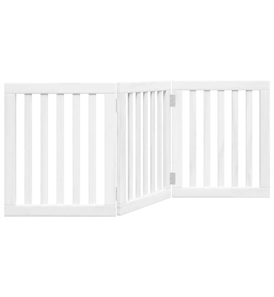 Barrière pour chien pliable 3 panneaux 150 cm bois de peuplier