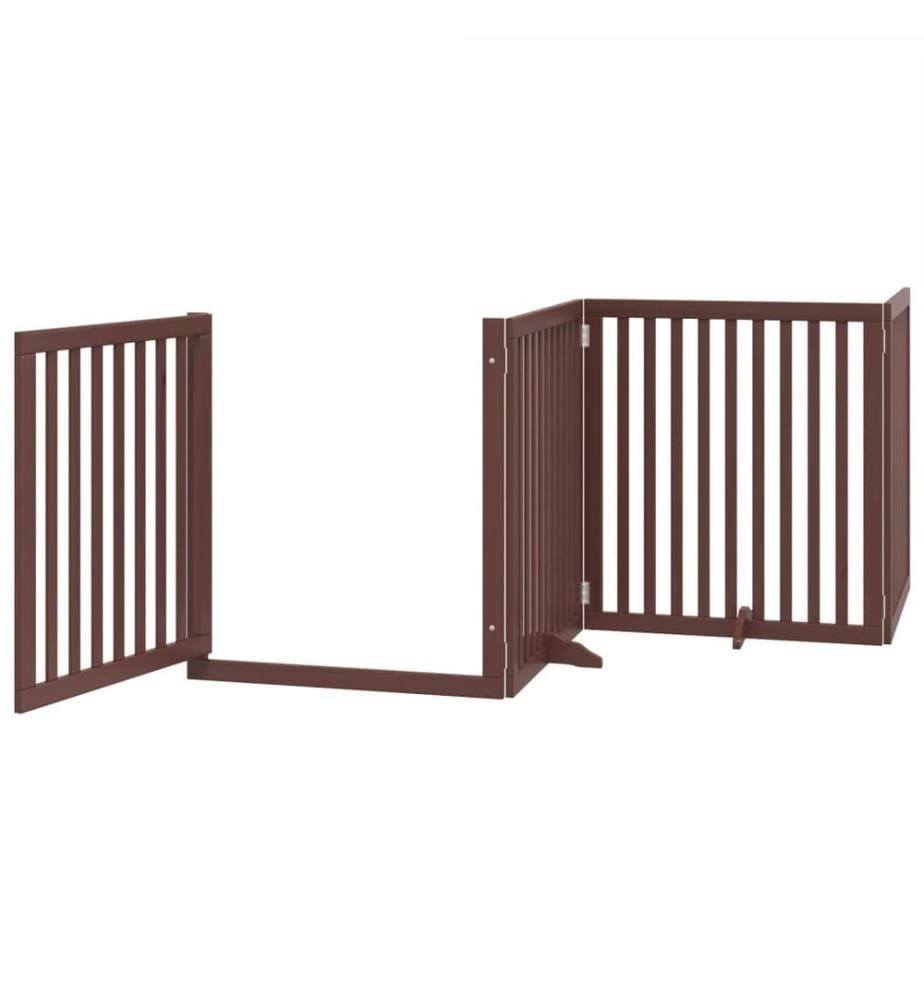 Barrière pour chiens avec porte 4 panneaux bois de peuplier