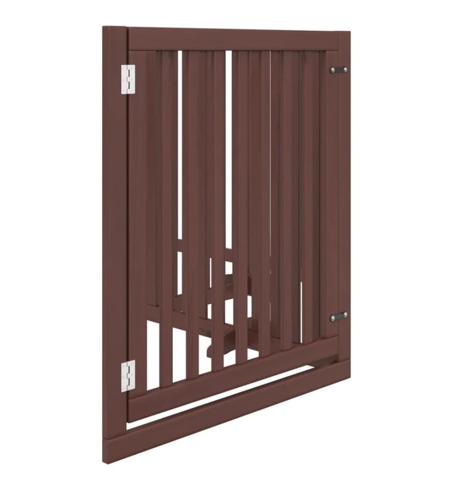 Barrière pour chiens avec porte 4 panneaux bois de peuplier