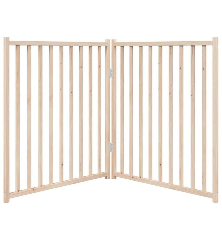 Barrière pour chien pliable 2 panneaux 160 cm bois sapin massif