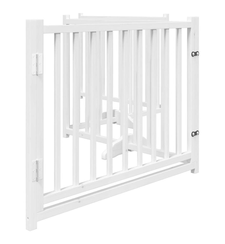 Barrière pour chiens avec porte 4 panneaux bois de sapin massif