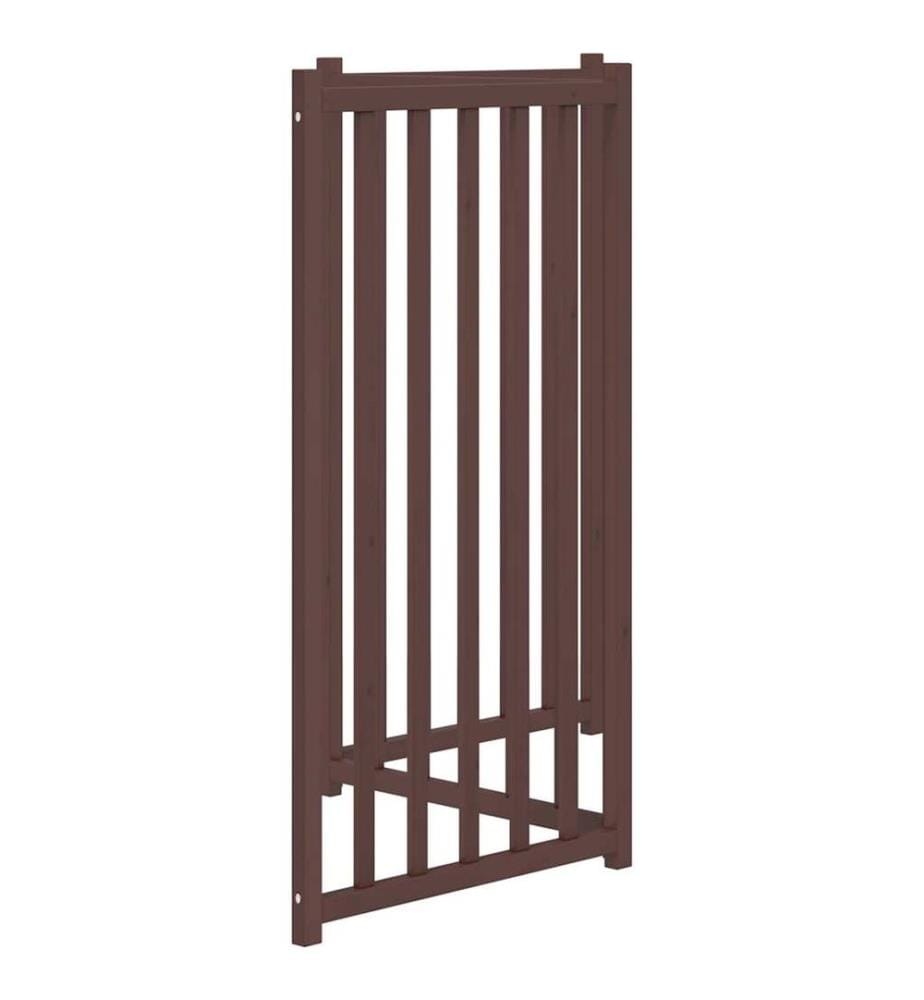 3-tlg. Hundetor Faltbar Braun Eiche 150 cm Massivholz Tanne