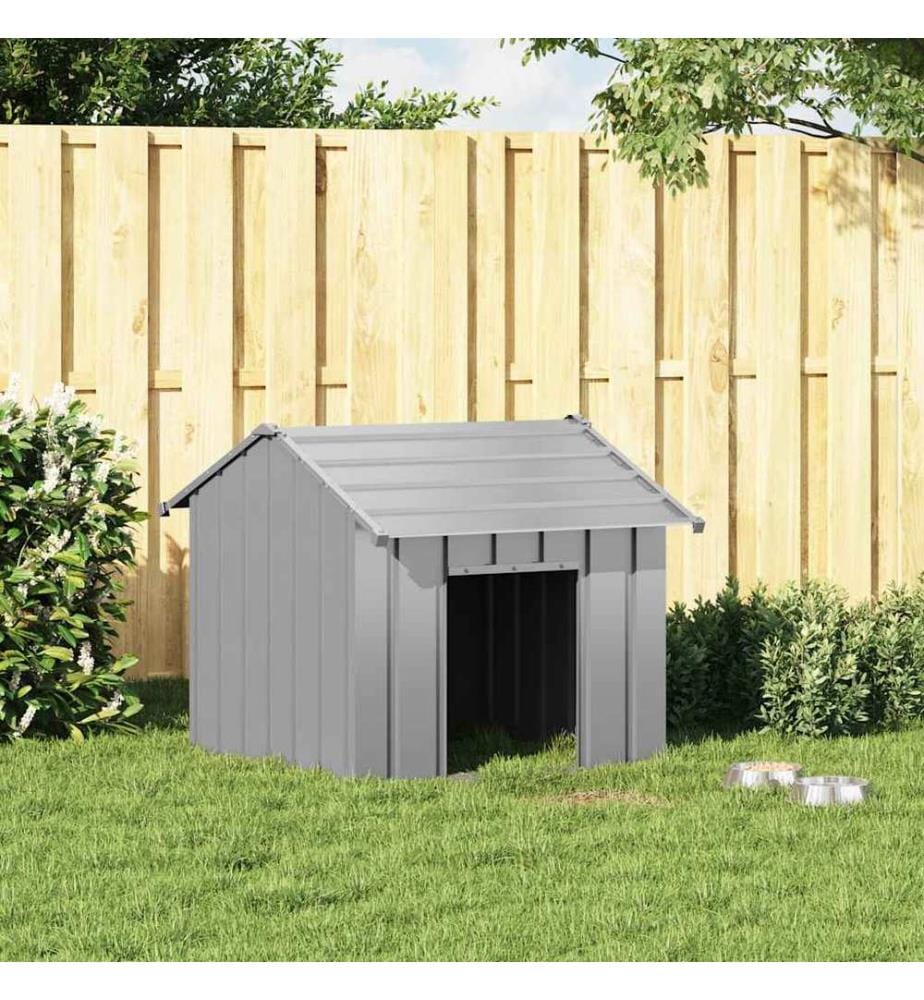Hundehütte mit Dach 85x107x81 cm Verzinkter Stahl