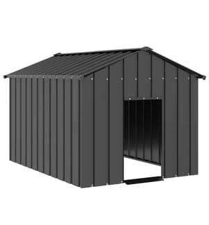 Niche pour chien avec toit noir 113x153x101 cm acier galvanisé
