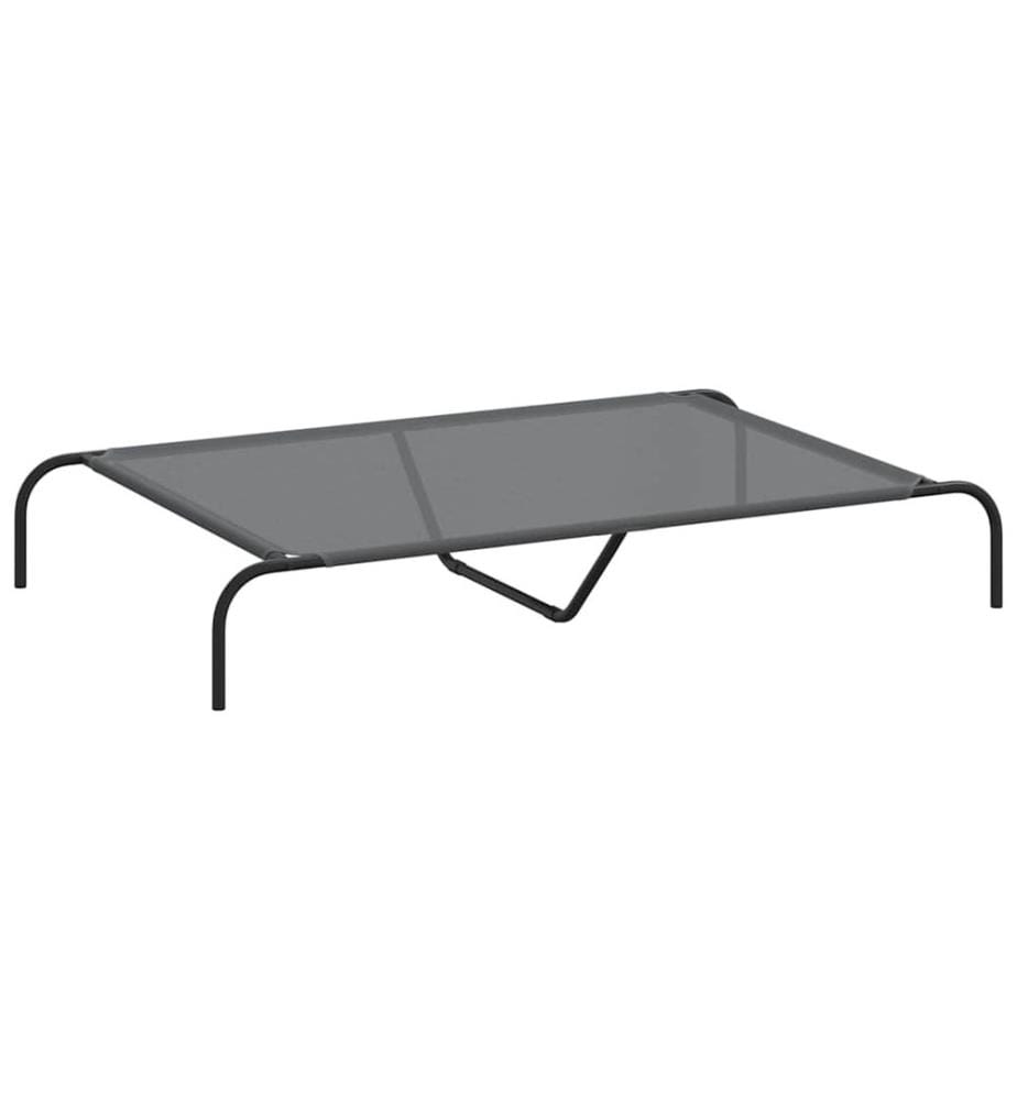 Hundebett Erhöht Grau 130x80x20 cm Textilene und Stahl