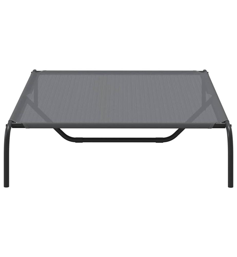 Hundebett Erhöht Grau 130x80x20 cm Textilene und Stahl