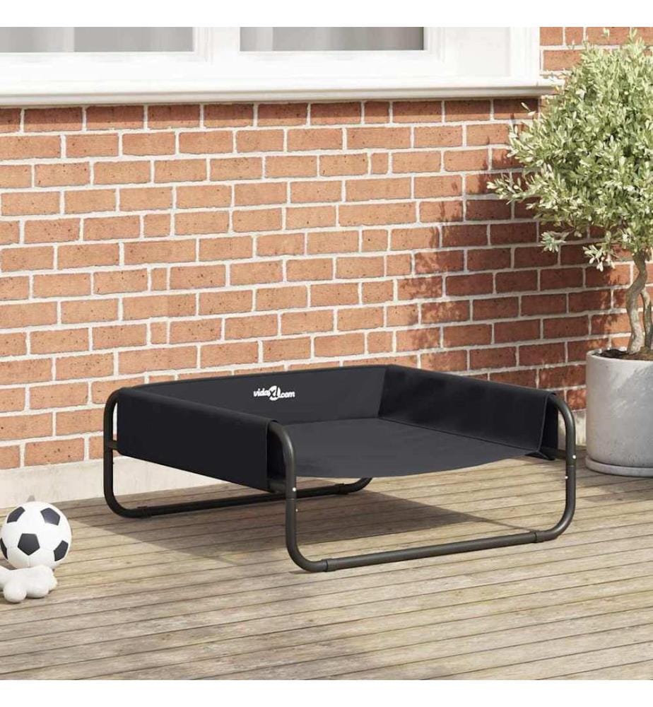 Lit pour Chien Noir 75 x 75 x 30 cm Acier