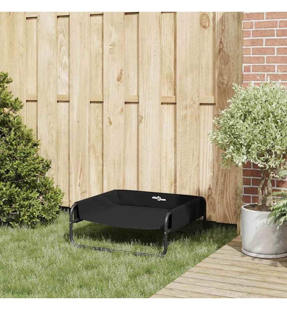 Lit pour Chien Noir 75 x 75 x 30 cm Acier