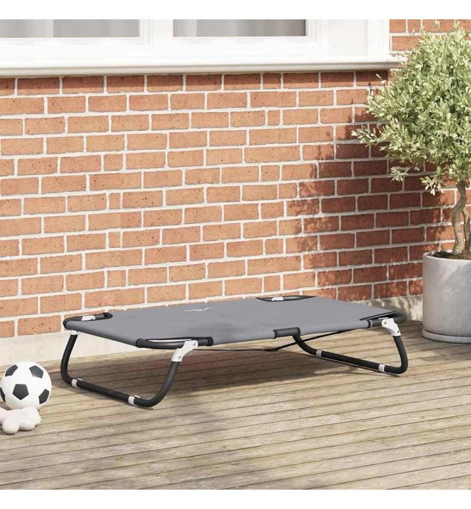 Hundebett Hellgrau 80 x 55 x 18 cm Stahl