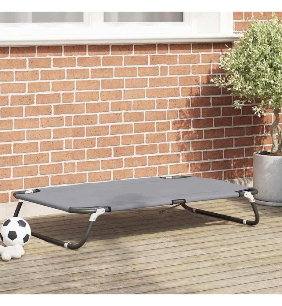 Lit pour Chien Gris clair 90 x 55 x 18 cm Acier