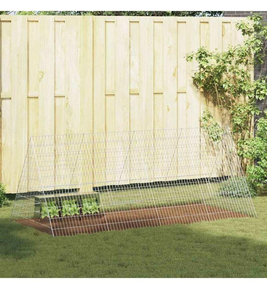 Cage pour lapins Argent 215 x 100 x 85 cm Acier galvanisé