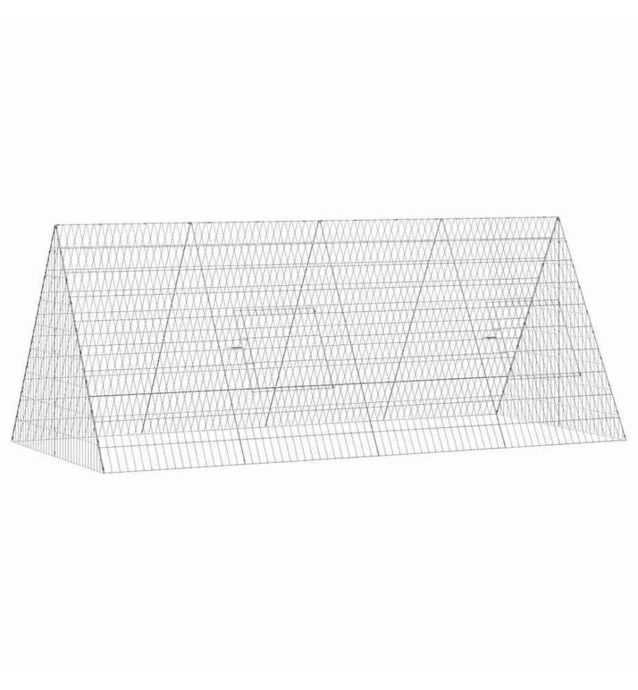 Cage pour lapins Argent 215 x 100 x 85 cm Acier galvanisé
