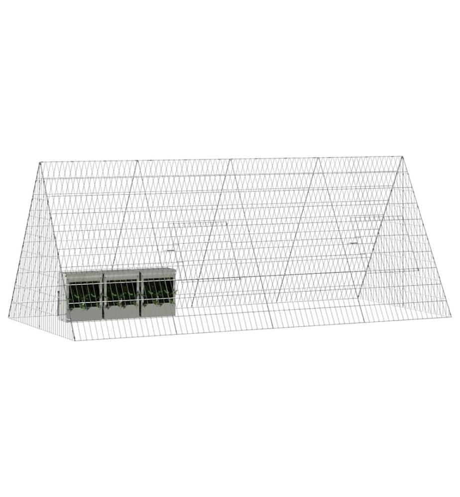 Cage pour lapins Argent 215 x 100 x 85 cm Acier galvanisé