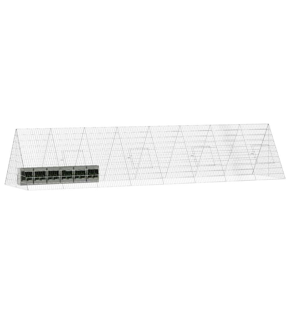 Cage pour lapins Argent 430 x 100 x 85 cm Acier galvanisé