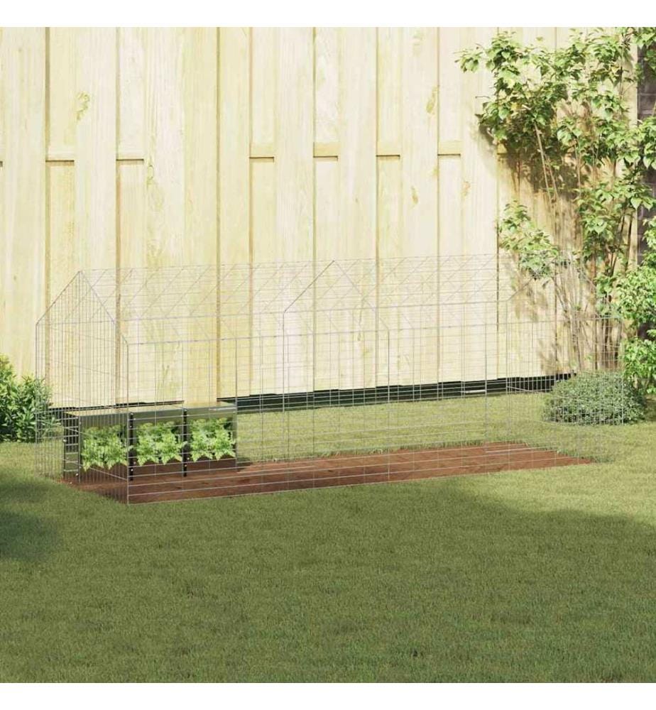 Cage pour lapins Argent 200 x 78 x 78 cm Acier galvanisé