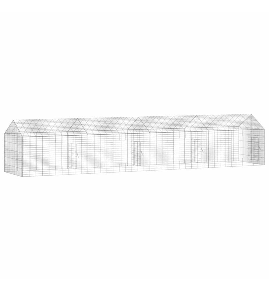 Cage pour lapins Argent 400 x 78 x 78 cm Acier galvanisé