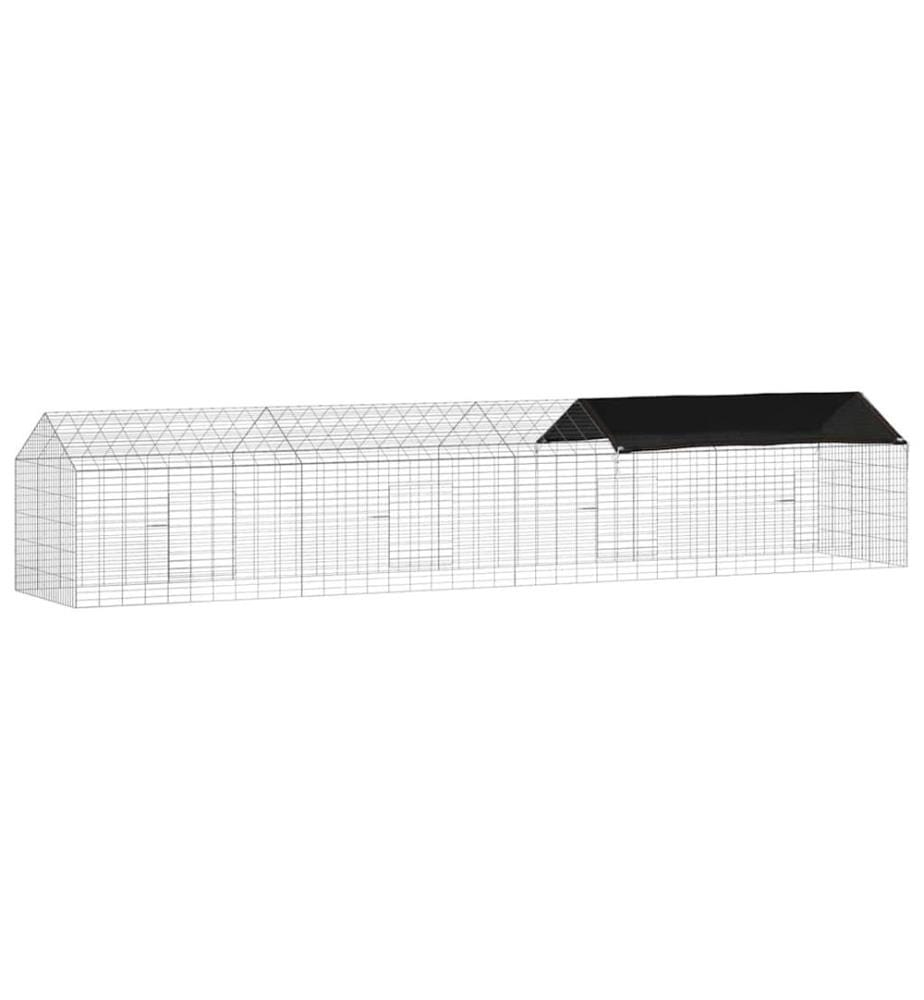 Cage pour lapins Argent 400 x 78 x 78 cm Acier galvanisé