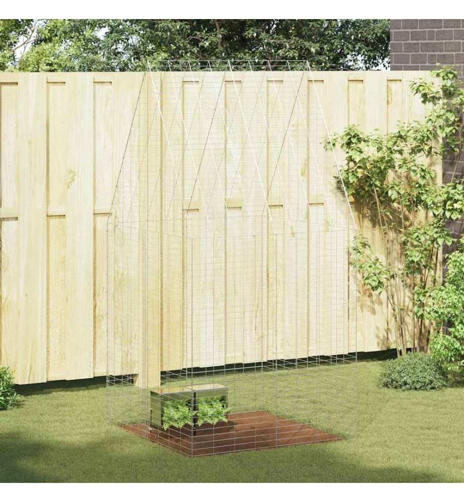 Cage pour lapins Argenté 100 x 100 x 210 cm Acier galvanisé