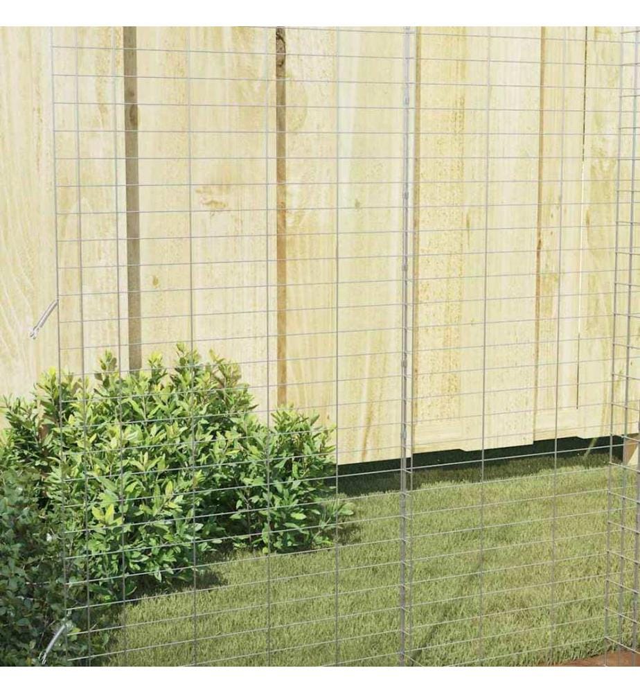 Cage pour lapins Argenté 200 x 100 x 210 cm Acier galvanisé