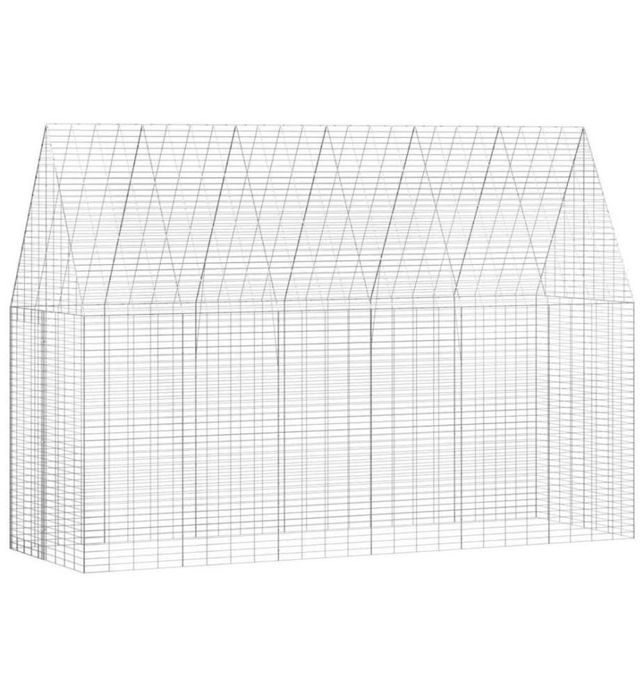 Cage pour lapins Argenté 300 x 100 x 210 cm Acier galvanisé