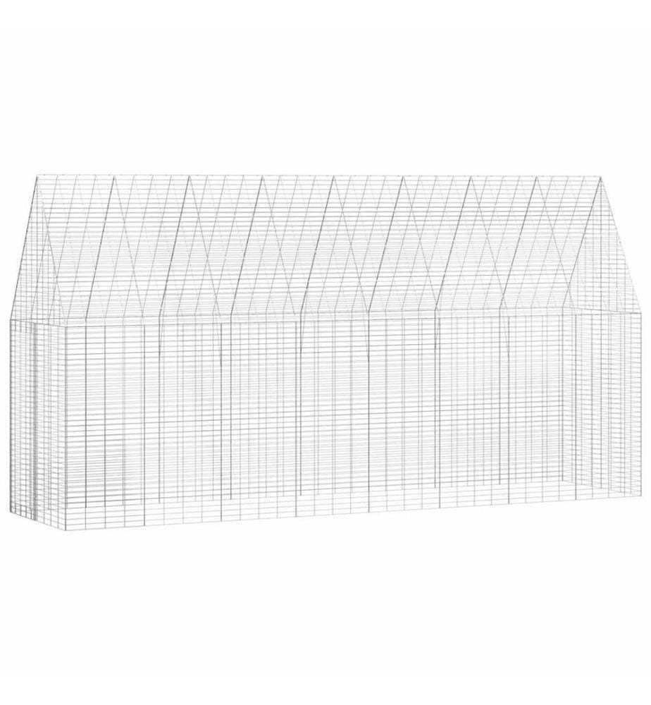 Cage pour lapins Argenté 400 x 100 x 210 cm Acier galvanisé