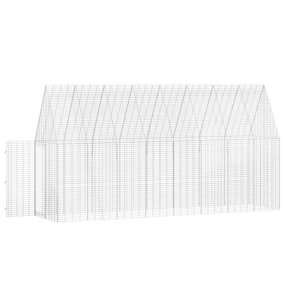 Cage pour lapins Argenté 400 x 100 x 210 cm Acier galvanisé