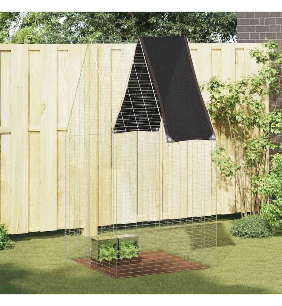 Cage pour lapins Argenté 100 x 100 x 210 cm Acier galvanisé