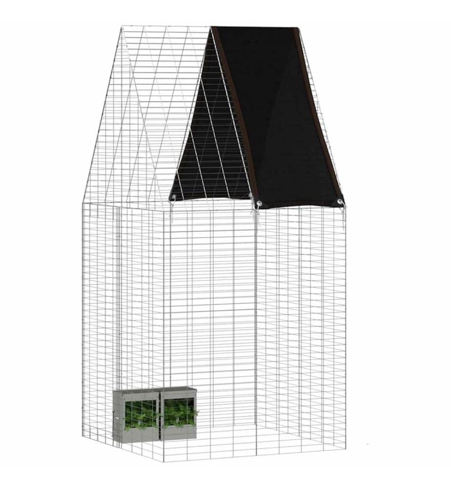 Cage pour lapins Argenté 100 x 100 x 210 cm Acier galvanisé