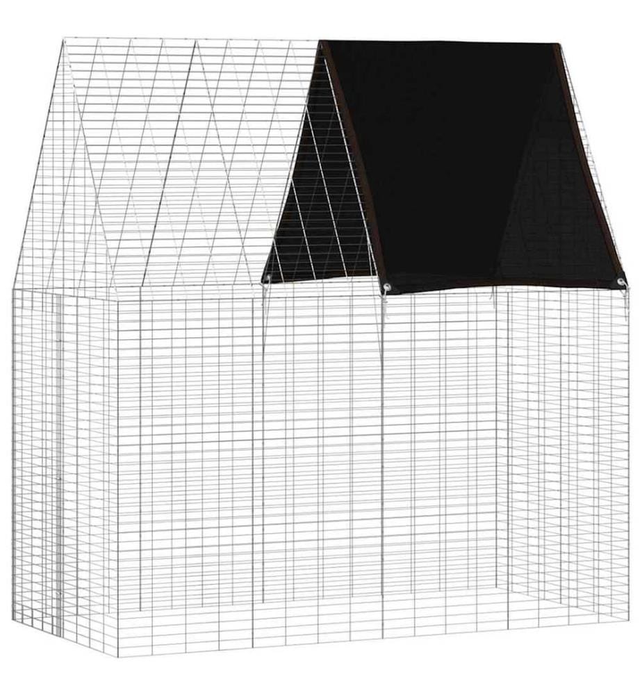 Cage pour lapins Argenté 200 x 100 x 210 cm Acier galvanisé