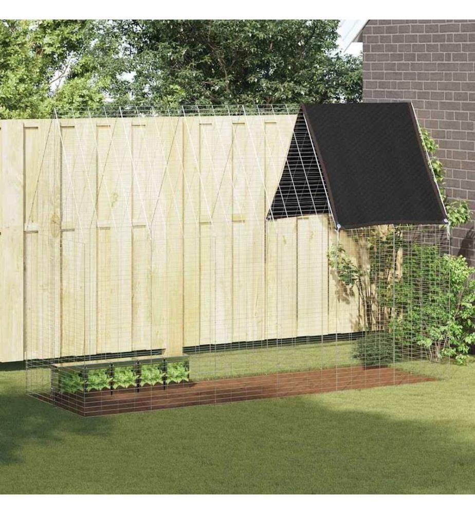 Cage pour lapins Argenté 300 x 100 x 210 cm Acier galvanisé