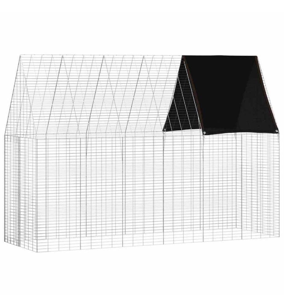 Cage pour lapins Argenté 300 x 100 x 210 cm Acier galvanisé
