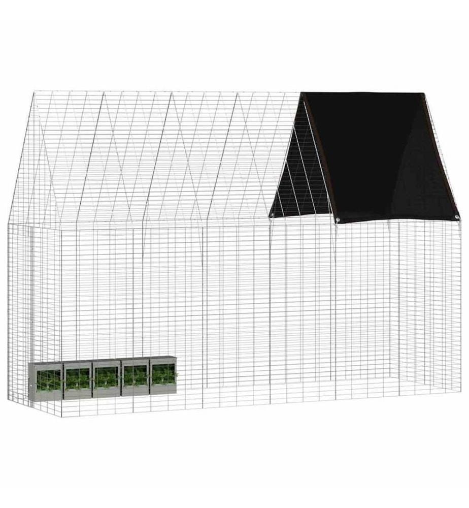 Cage pour lapins Argenté 300 x 100 x 210 cm Acier galvanisé