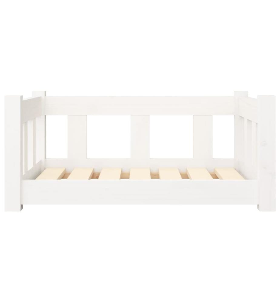 Hundebett Weiss 65,5x50,5x28 cm Massivholz Kiefer