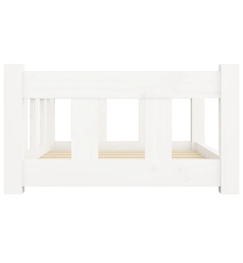 Hundebett Weiss 65,5x50,5x28 cm Massivholz Kiefer
