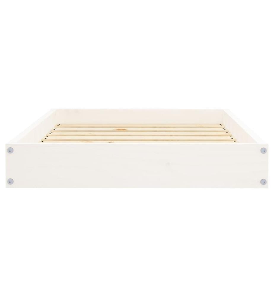 Lit pour chien Blanc 71,5x54x9 cm Bois de pin solide
