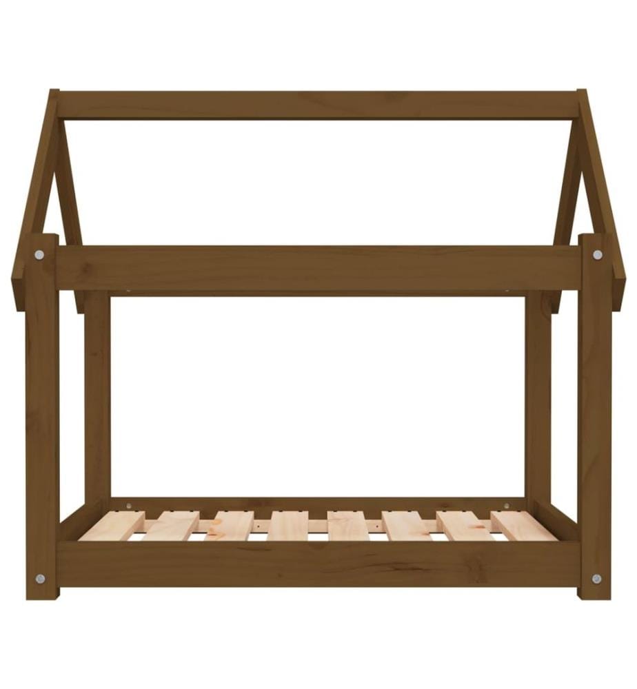 Lit pour chien Marron miel 81x60x70 cm Bois de pin solide