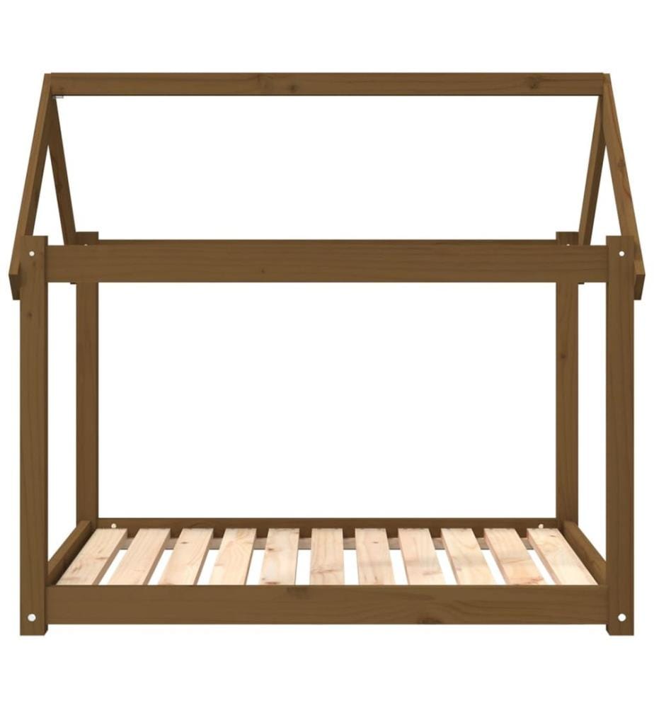 Lit pour chien Marron miel 101x70x90 cm Bois de pin solide