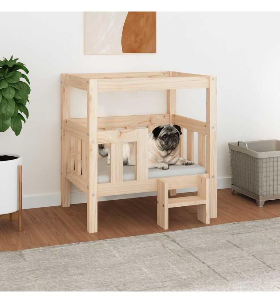 Hundebett 65,5x50,5x70 cm Massivholz Kiefer