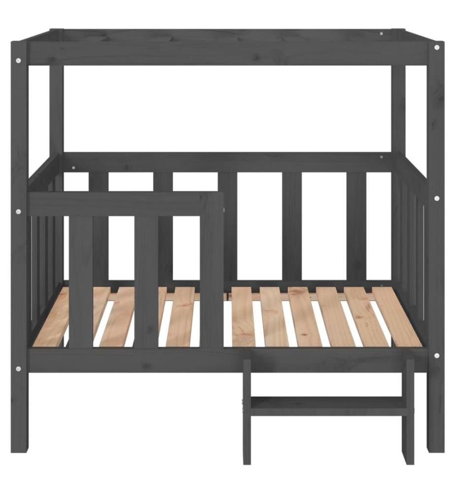 Hundebett Grau 105,5x83,5x100 cm Massivholz Kiefer