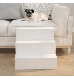 Haustiertreppe Weiss 40x37,5x35 cm Massivholz Kiefer