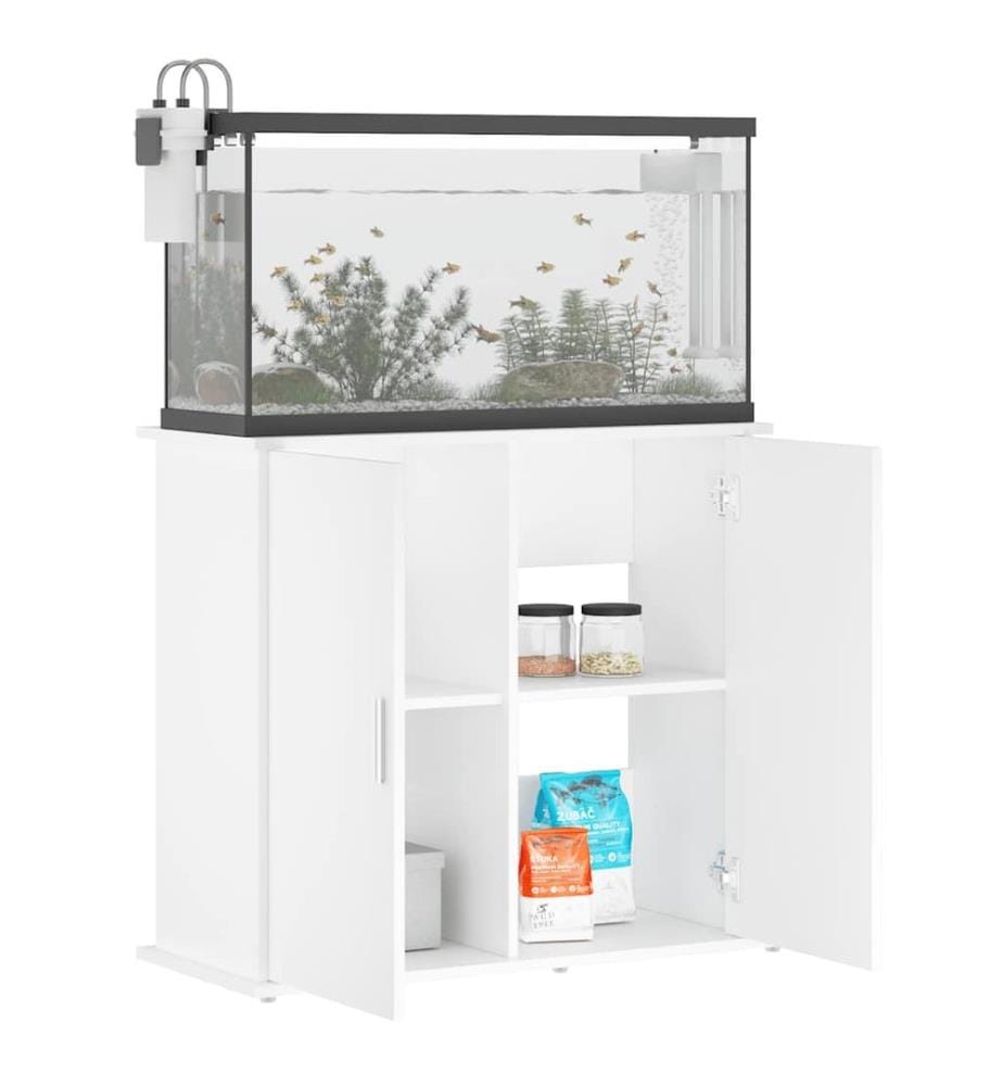 Support pour aquarium blanc 81x36x73 cm bois d'ingénierie