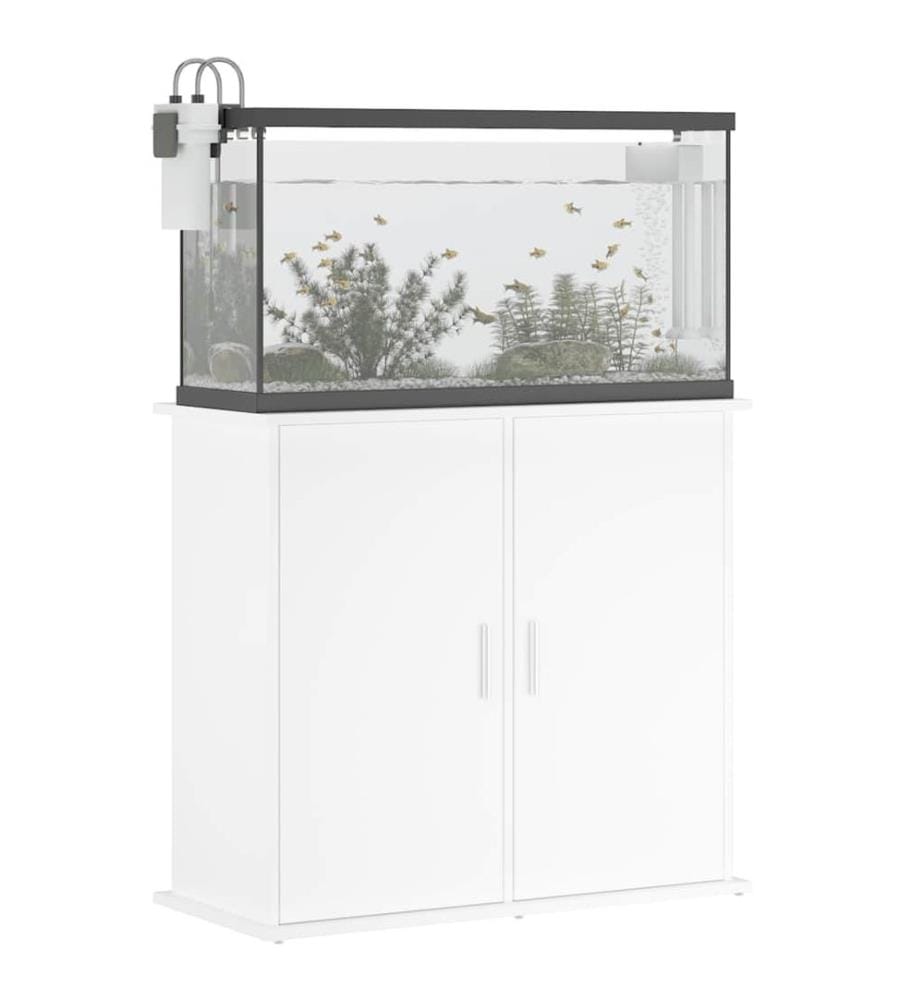 Support pour aquarium blanc 81x36x73 cm bois d'ingénierie