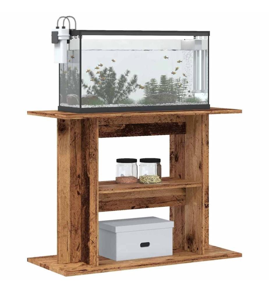 Support d'aquarium en bois ancien 80 x 35 x 60 cm Bois d'ingénierie