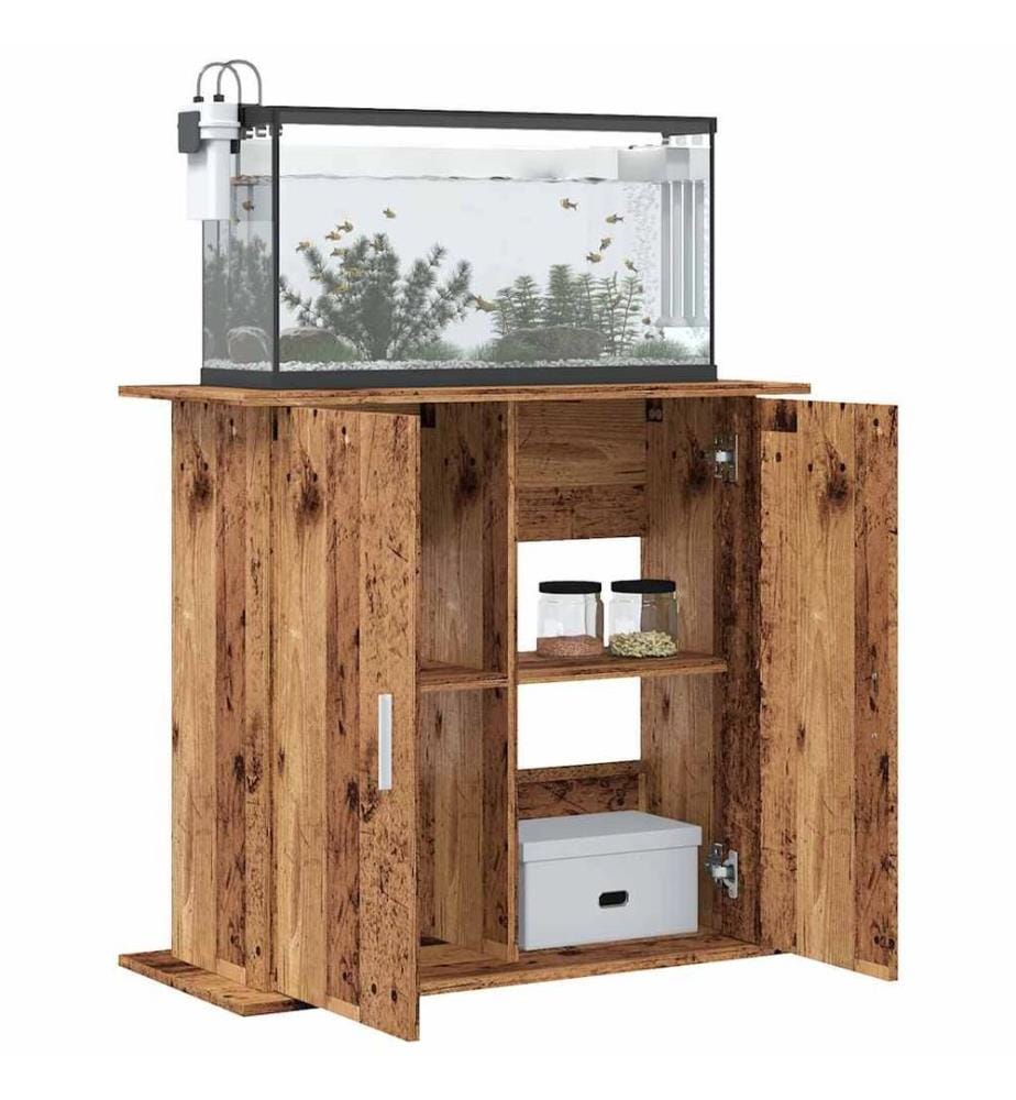 Support pour aquarium vieux bois 81x36x73 cm bois d'ingénierie