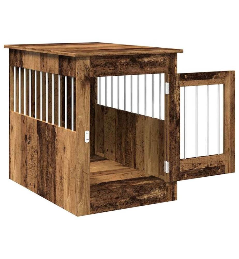 Hundekäfig im Möbelstil Altholz-Optik 55x80x68 cm Holzwerkstoff