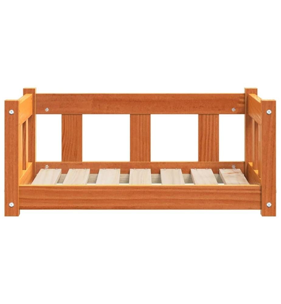Hundebett Wachsbraun 65,5 x 50 x 28 cm Massives Kiefernholz